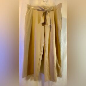 Anne Klein Wide Leg Pants in Light Tan